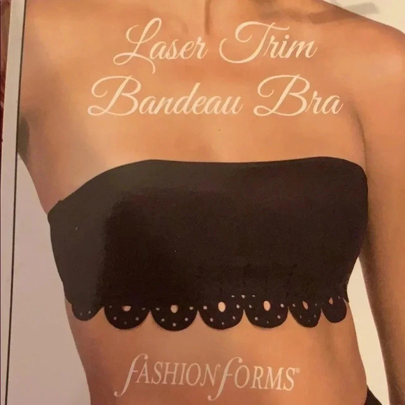 Fashion Forms Bandeau Bra Laser Trim Crop Top - Picture 2 of 8